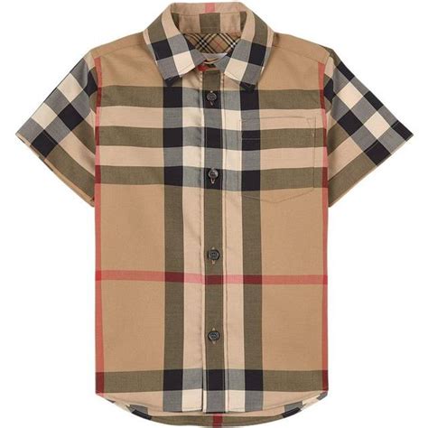 burberry burberry stretch cotton t-shirt with check trim ruffles|Check Stretch Cotton Shirt in Archive beige .